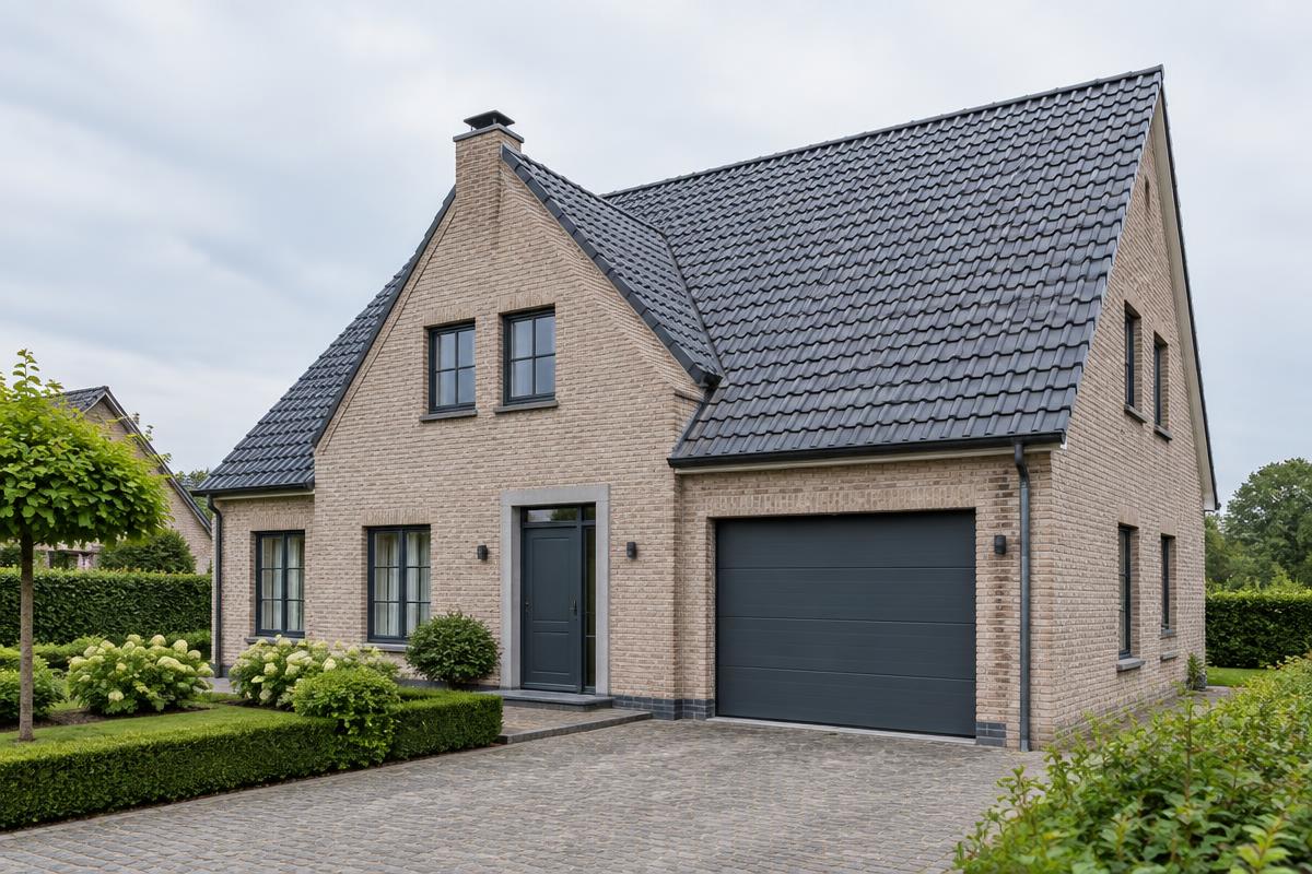 Dakreiniging Gereinigd pannendak van een woning in Vlaanderen